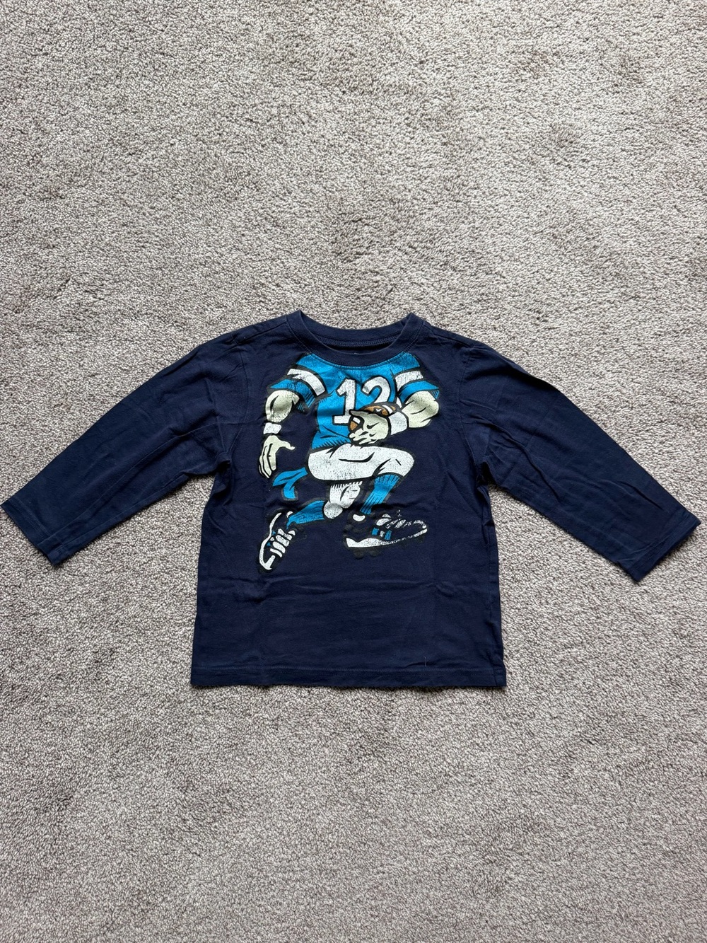 Place Navy Blue Long-Sleeve Football Graphic Tee